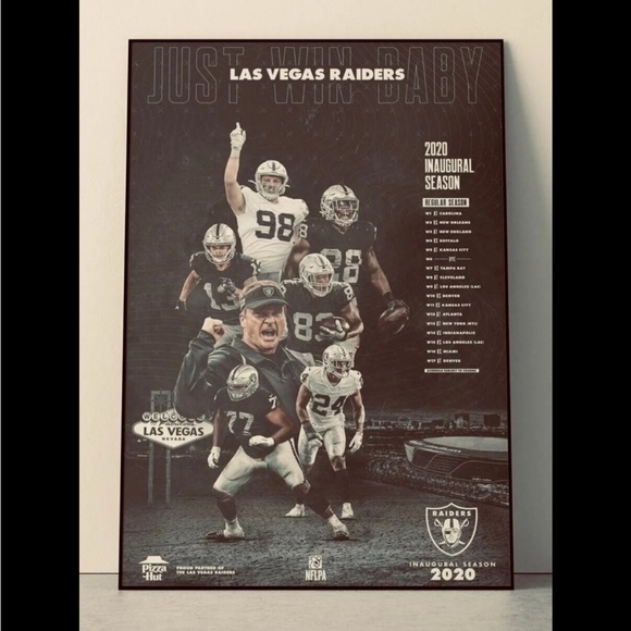 LAS VEGAS RAIDERS INAUGURAL SEASON 2020 POSTER by PIZZA HUT ONLY IN LAS VEGAS - Picture 1 of 7